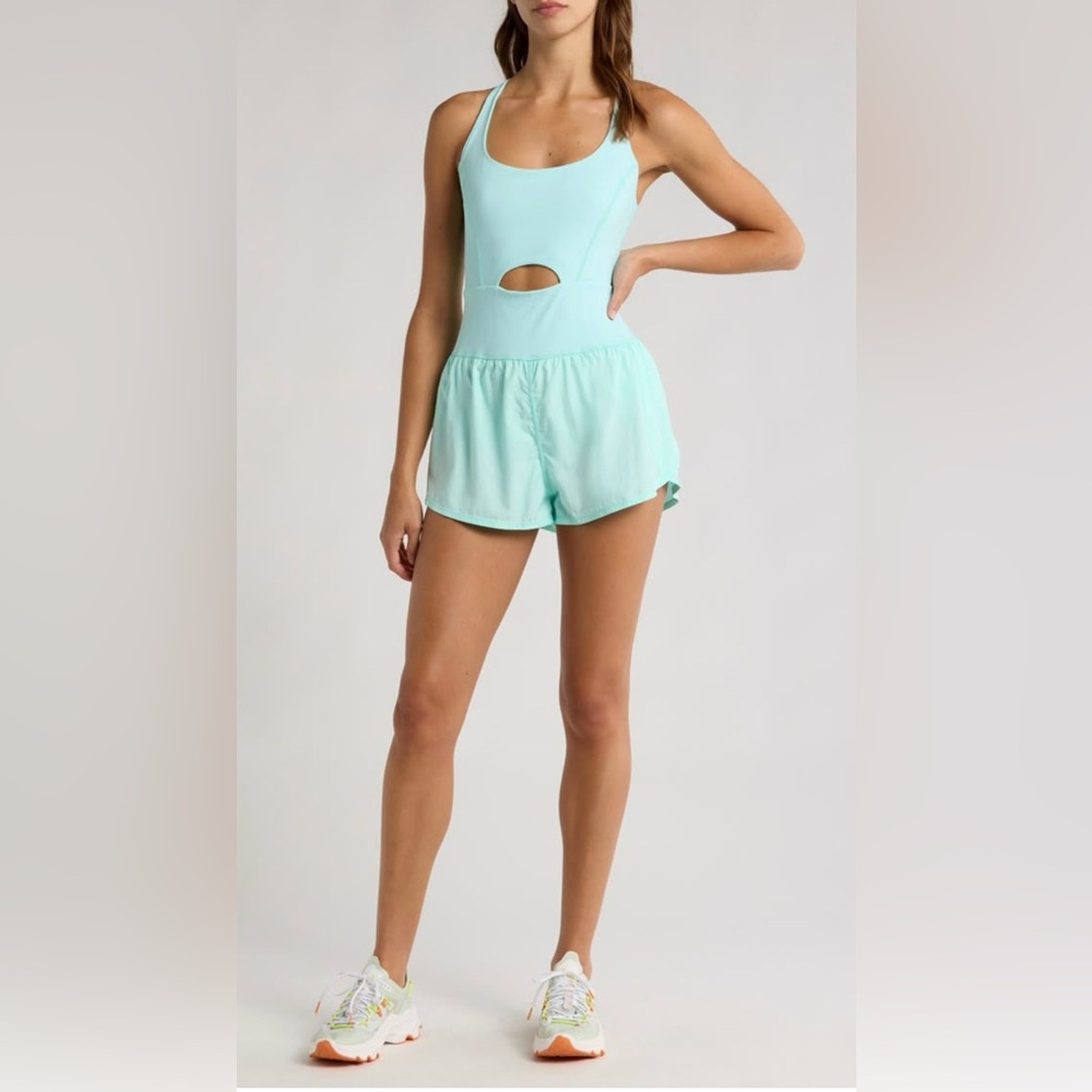 FP Movement by Free People Mint Green Cutout Romper